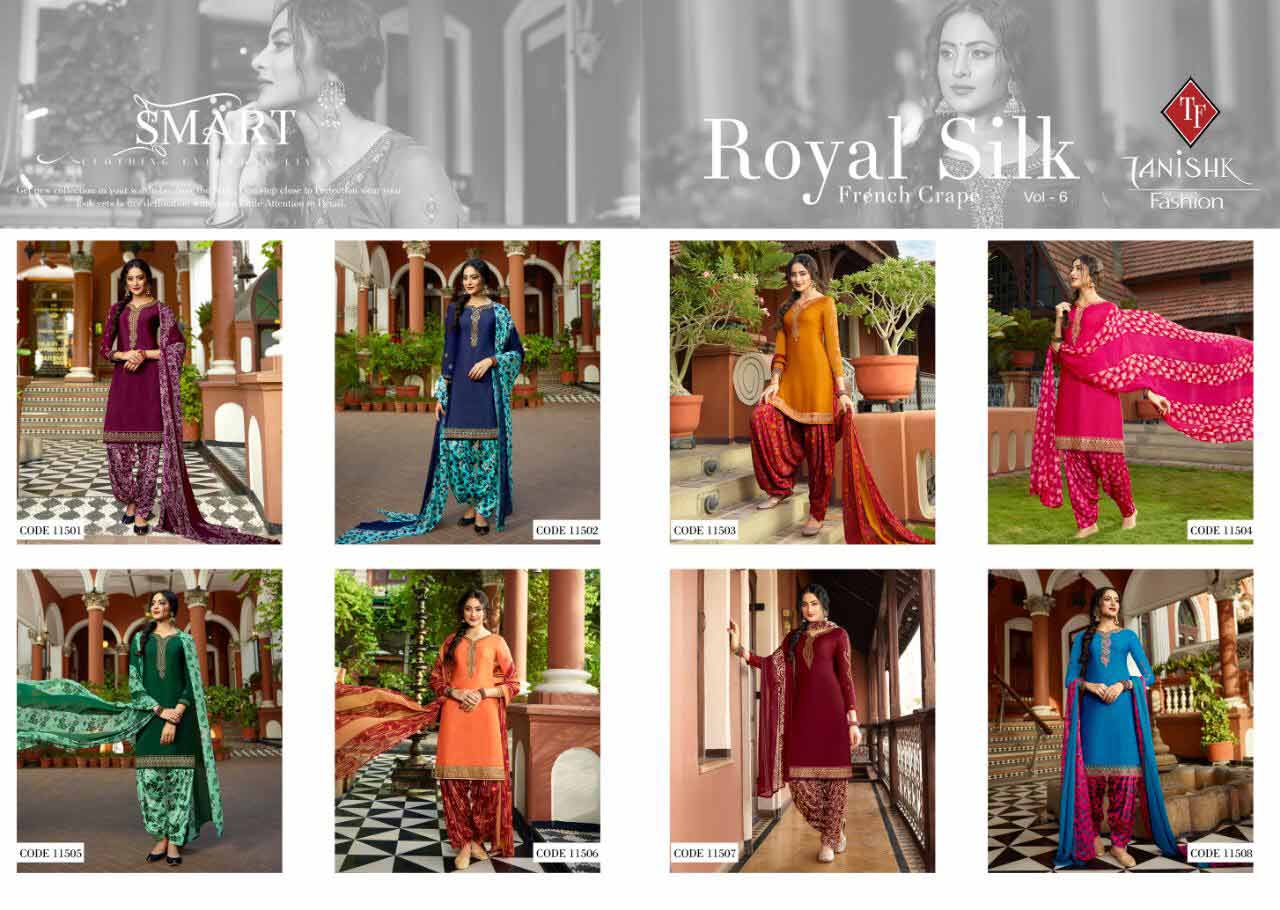 Tanishk Fashion Royal Silk Vol 6 Crepe Salwar Suits Tanishk Fashion Royal Silk Vol 6 Crepe Salwar Suits